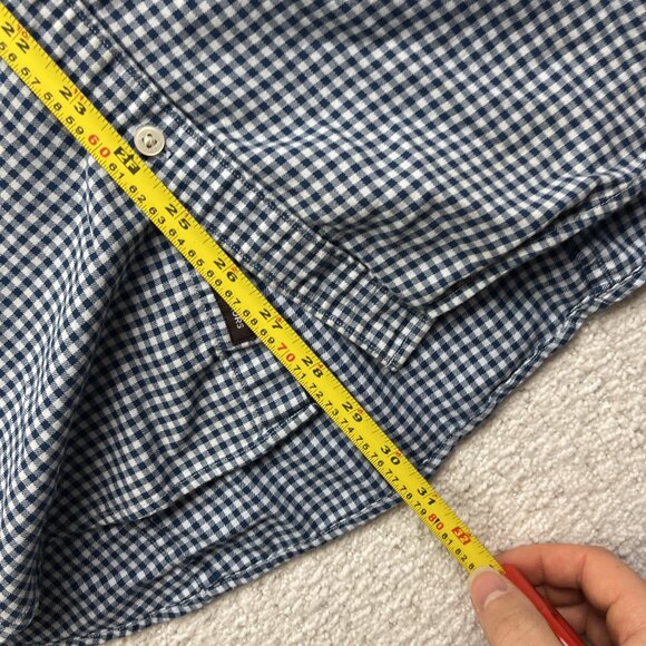Michael Kors Dress Shirt Mens S Blue / White Gingham Check Collared Button Down - Picture 9 of 14